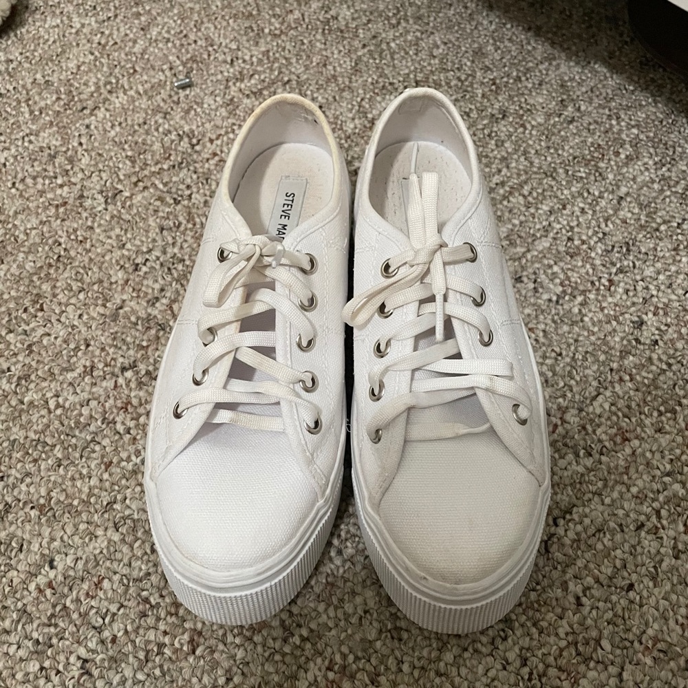 White Steve Madden Platform Sneakers